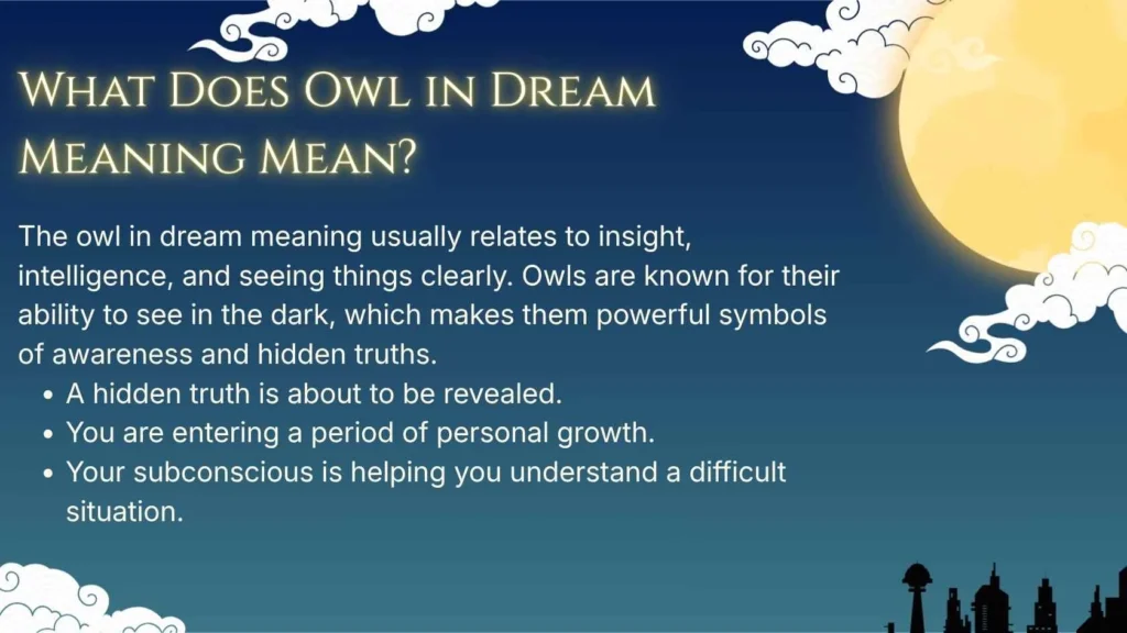 What Does Owl in Dream Meaning Mean?