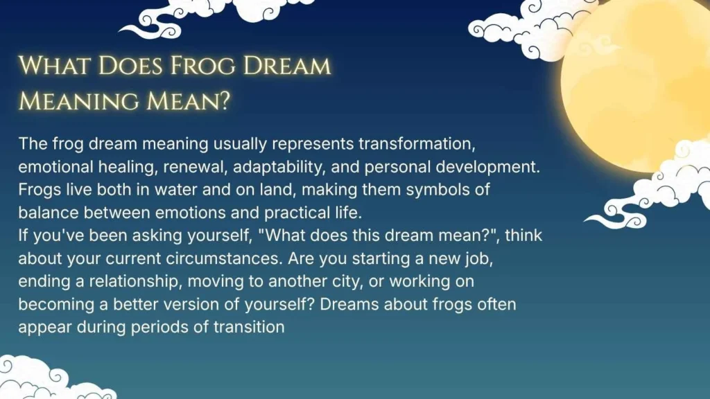 What Does Frog Dream Meaning Mean?