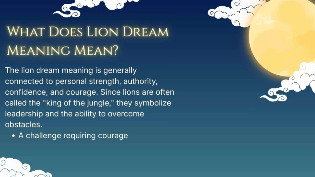 What Does Lion Dream Meaning Mean?