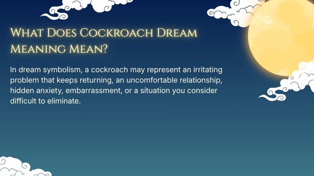 What Does Cockroach Dream Meaning Mean