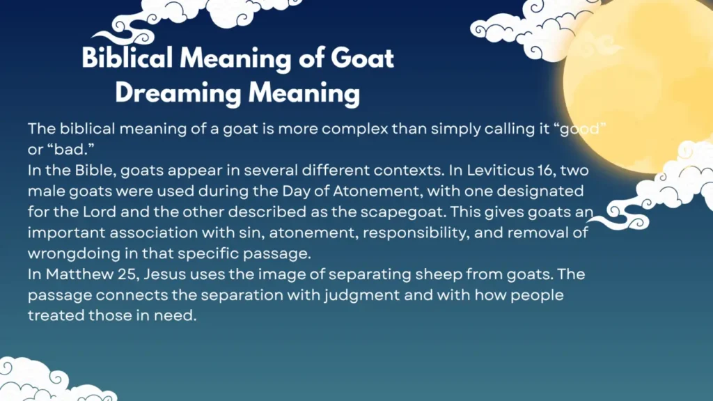 Biblical Meaning of Goat Dreaming Meaning