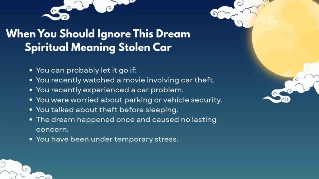 When You Should Ignore This Dream Spiritual Meaning Stolen Car